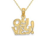 14K Yellow Gold OY VEY Pendant Necklace Charm with Chain